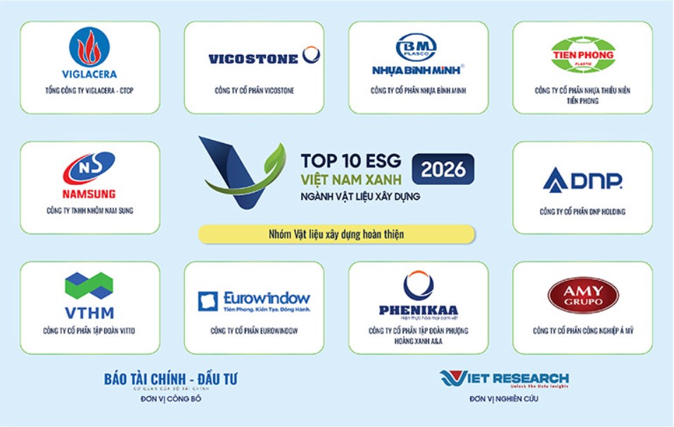 Tập đoàn VTHM góp mặt trong Top 10 Doanh nghiệp ESG Việt Nam Xanh 2026 theo ngành